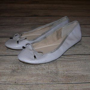 Alfani Gray Snake Skin Bow Front Ballet Flat 7